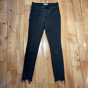 Madewell distressed black skinny jeans